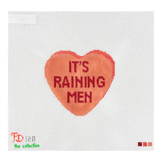 The Collection Designs Froopy Designs Real Valentine Raining Men Needlepoint Canvas
