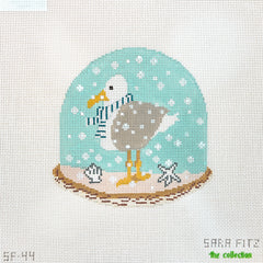 The Collection Designs Sara Fitz Seagull Snow Globe Needlepoint Canvas
