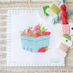 The Collection Designs Sara Fitz Strawberries Needlepoint Canvas