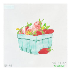 The Collection Designs Sara Fitz Strawberries Needlepoint Canvas