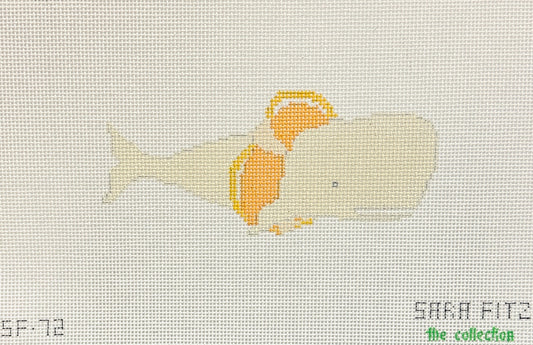 The Collection Designs Sara Fitz Whale in a Life Vest Needlepoint Canvas