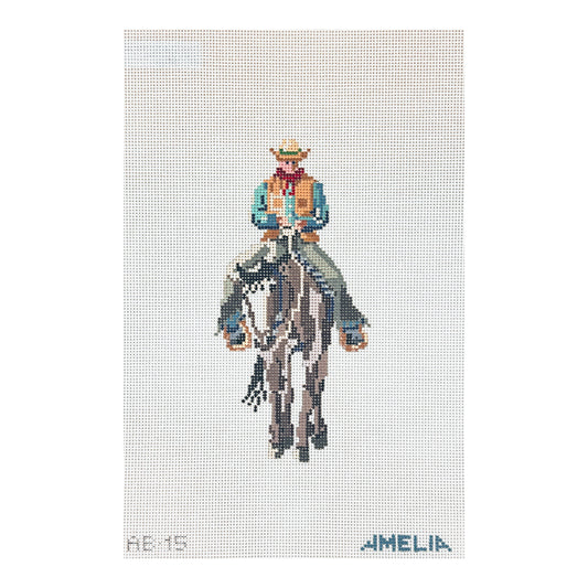 The Gingham Stitchery Amelia Bond Cowboy Needlepoint Canvas