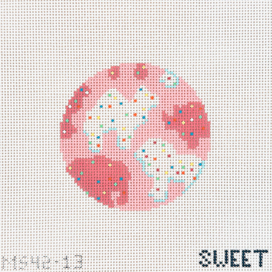 The Gingham Stitchery Animal Cracker Round Needlepoint Canvas - 13 Mesh