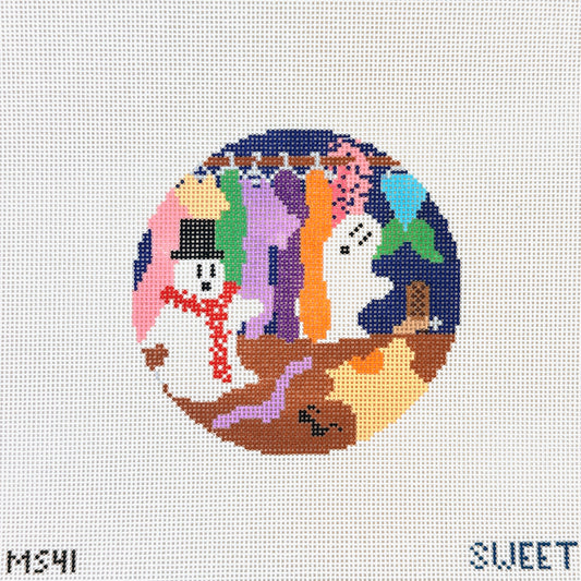 The Gingham Stitchery Ghosts Dressing Up Needlepoint Canvas