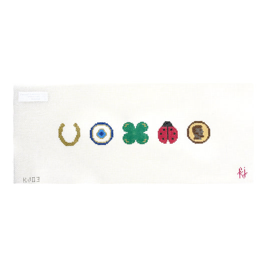 The Gingham Stitchery Good Luck Key Fob Needlepoint Canvas