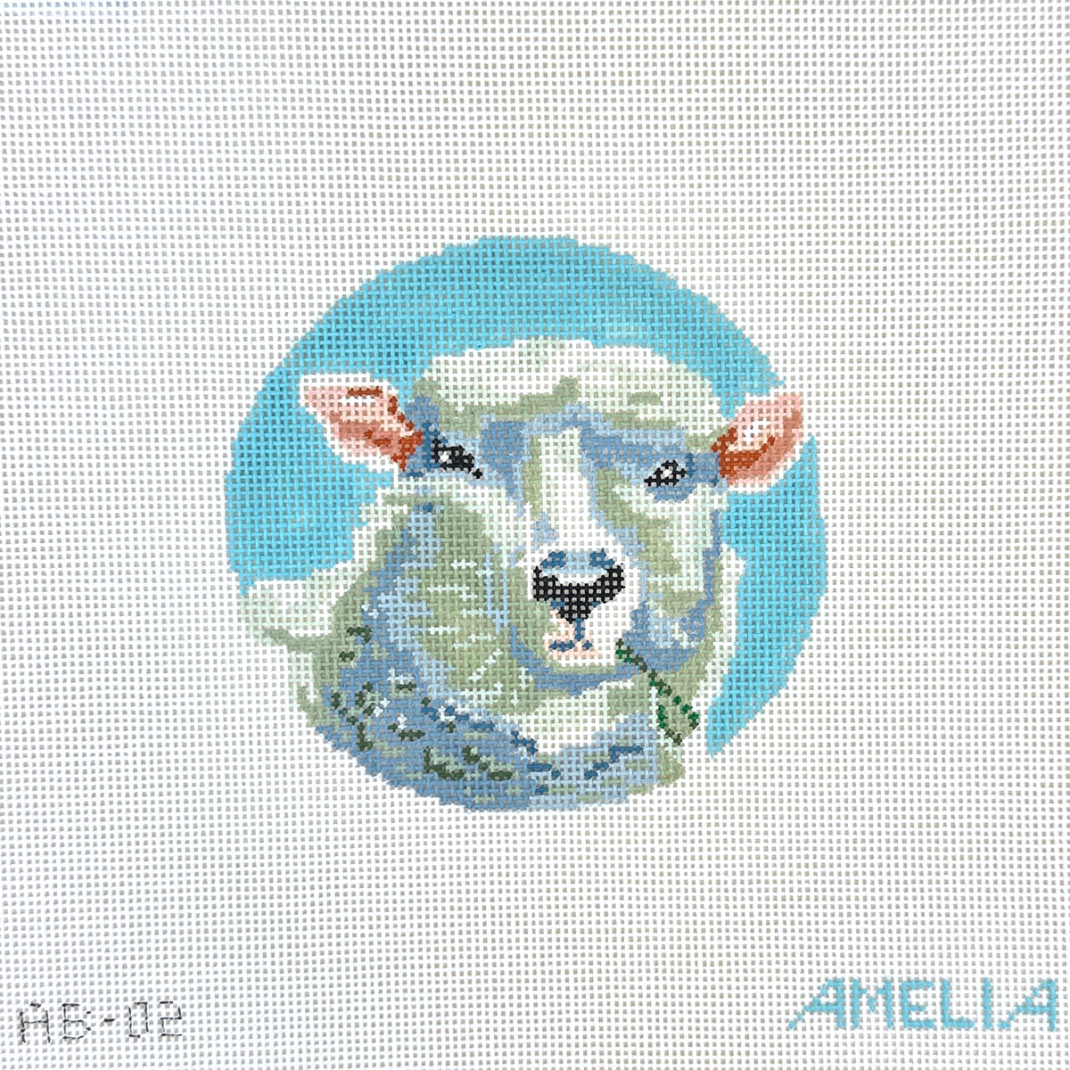 The Gingham Stitchery Amelia Bond Designs Heather the Sheep Needlepoint Canvas