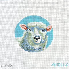 The Gingham Stitchery Amelia Bond Designs Heather the Sheep Needlepoint Canvas