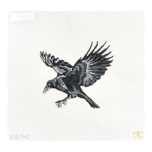 The Gingham Stitchery Kate Woodward Flying Crow Needlepoint Canvas