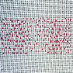 The Gingham Stitchery Kate Woodward French Dots Insert Pink Needlepoint Canvas
