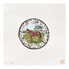 The Gingham Stitchery Kate Woodward Horse Transferware Needlepoint Canvas