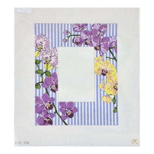 The Gingham Stitchery Kate Woodward Orchid Frame Needlepoint Canvas