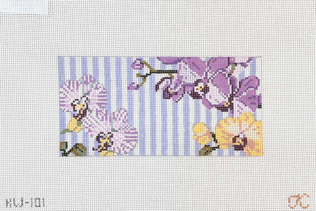 The Gingham Stitchery Kate Woodward Orchid Insert Needlepoint Canvas
