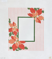 The Gingham Stitchery Kate Woodward Poinsettia Frame Needlepoint Canvas