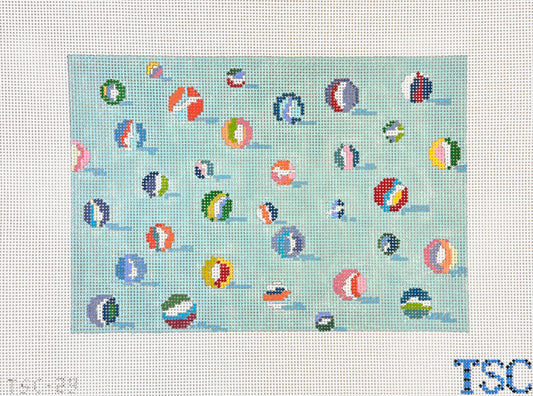 The Gingham Stitchery Lost My Marbles Clutch Needlepoint Canvas