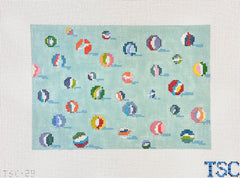 The Gingham Stitchery Lost My Marbles Clutch Needlepoint Canvas