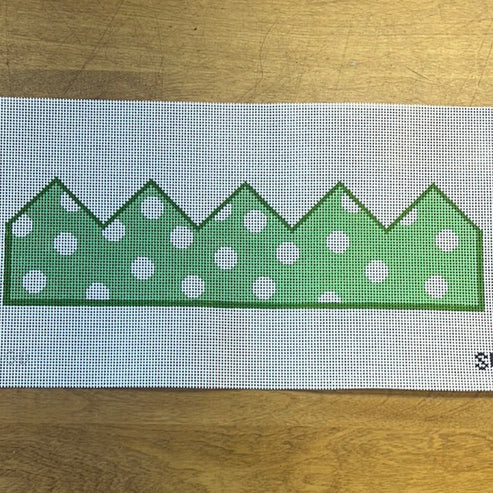 The Gingham Stitchery Maddie Sweet Designs Birthday Crown Green Dots Needlepoint Canvas