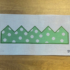 The Gingham Stitchery Maddie Sweet Designs Birthday Crown Green Dots Needlepoint Canvas