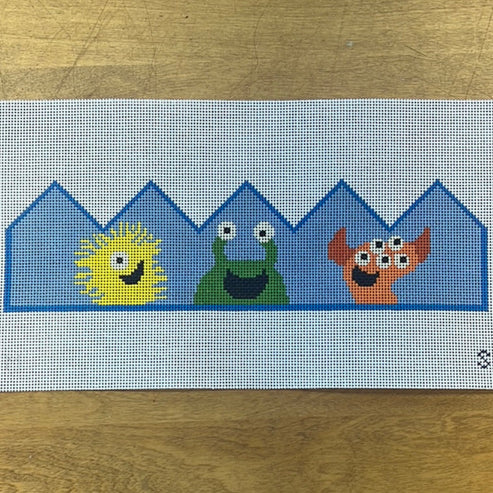 The Gingham Stitchery Maddie Sweet Designs Birthday Crown Monsters Needlepoint Canvas