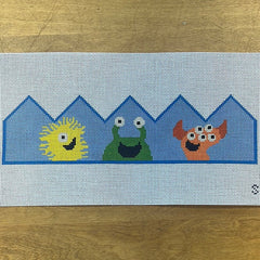 The Gingham Stitchery Maddie Sweet Designs Birthday Crown Monsters Needlepoint Canvas