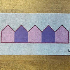 The Gingham Stitchery Maddie Sweet Designs Birthday Crown Pink Purple Wide Stripes Needlepoint Canvas