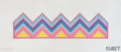 The Gingham Stitchery Maddie Sweet Designs Birthday Crown Sunset Chevron Needlepoint Canvas