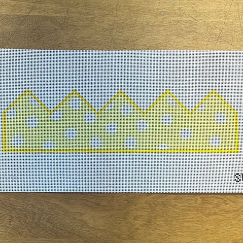 The Gingham Stitchery Maddie Sweet Designs Birthday Crown Yellow Dots Needlepoint Canvas