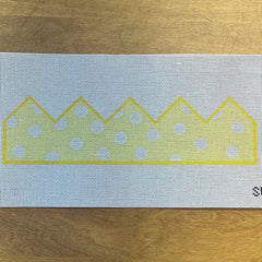 The Gingham Stitchery Maddie Sweet Designs Birthday Crown Yellow Dots Needlepoint Canvas