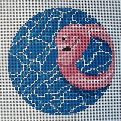 The Gingham Stitchery Maddie Sweet Designs Flamingo Floatie Ornament Needlepoint Canvas