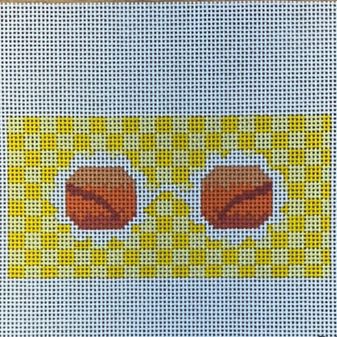 The Gingham Stitchery Maddie Sweet Designs Flower Power Glasses Yellow Needlepoint Canvas