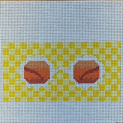 The Gingham Stitchery Maddie Sweet Designs Flower Power Glasses Yellow Needlepoint Canvas