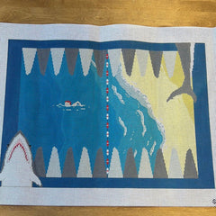 The Gingham Stitchery Maddie Sweet Designs Jaws Backgammon Board Needlepoint Canvas