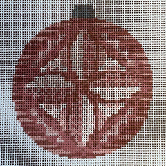 The Gingham Stitchery Maddie Sweet Designs Pink Shiny Brite Ornament Needlepoint Canvas