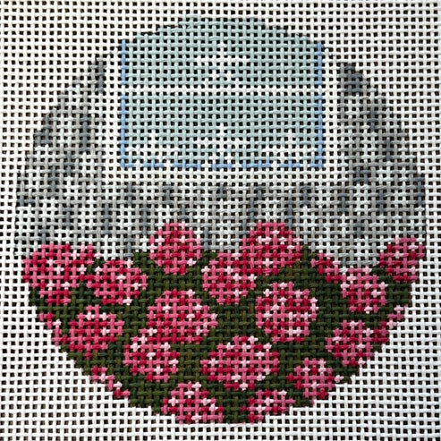 The Gingham Stitchery Maddie Sweet Designs Shingles And Stars Round Pink Needlepoint Canvas
