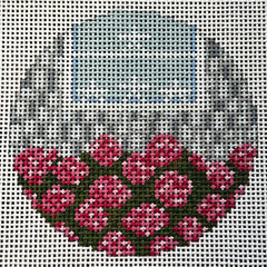 The Gingham Stitchery Maddie Sweet Designs Shingles And Stars Round Pink Needlepoint Canvas