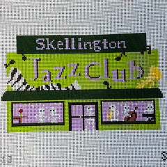 The Gingham Stitchery Maddie Sweet Designs Skellington's Jazz Bar 13 Mesh Needlepoint Canvas