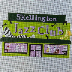 The Gingham Stitchery Maddie Sweet Designs Skellington's Jazz Bar 18 mesh Needlepoint Canvas