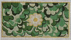 The Gingham Stitchery Maiden Lane Camo Insert With Flower Needlepoint Canvas