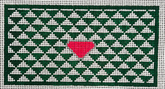 The Gingham Stitchery Maiden Lane Green & Pink Triangle Insert Needlepoint Canvas