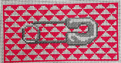 The Gingham Stitchery Maiden Lane Hot Pink Triangle Insert With Pin Needlepoint Canvas
