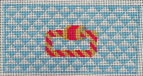 The Gingham Stitchery Maiden Lane Light Blue Triangle Insert With Clip Needlepoint Canvas