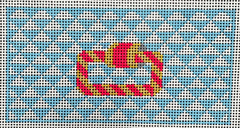 The Gingham Stitchery Maiden Lane Light Blue Triangle Insert With Clip Needlepoint Canvas