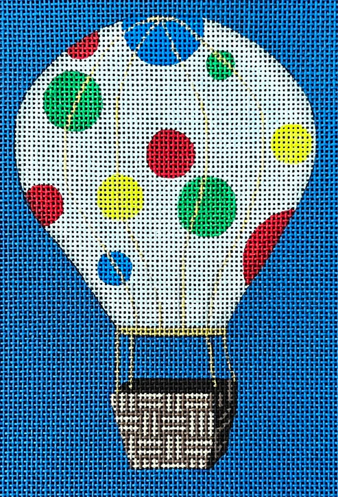 The Gingham Stitchery Maiden Lane Polka Dot Hot Air Ballon Needlepoint Canvas