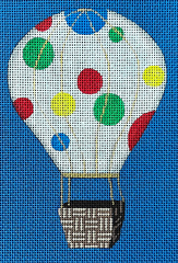 The Gingham Stitchery Maiden Lane Polka Dot Hot Air Ballon Needlepoint Canvas