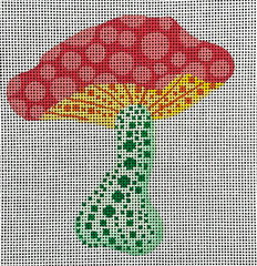 The Gingham Stitchery Maiden Lane Polka Dot Mushroom Needlepoint Canvas