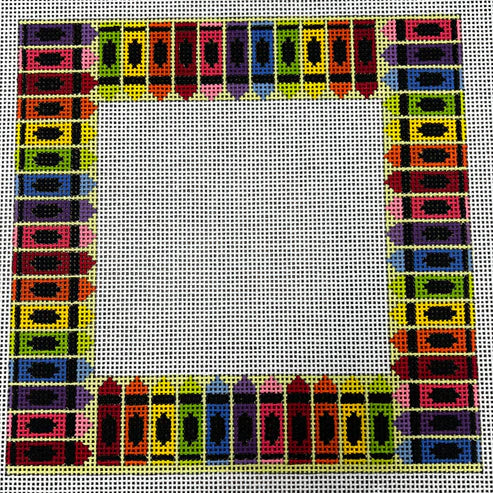The Gingham Stitchery The Gingham Stitchery Crayon Square Picture Frame Needlepoint Canvas