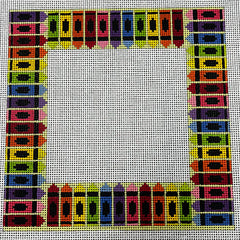 The Gingham Stitchery The Gingham Stitchery Crayon Square Picture Frame Needlepoint Canvas