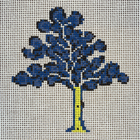 The Gingham Stitchery The Sheffield Collection Blue Willow Deconstructed Apple Tree Needlepoint Canvas