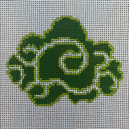 The Gingham Stitchery The Sheffield Collection Chinese Cloud Green Needlepoint Canvas