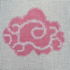 The Gingham Stitchery The Sheffield Collection Chinese Cloud Pink Needlepoint Canvas