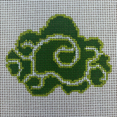 The Gingham Stitchery The Sheffield Collection Chinese Cloud Green Needlepoint Canvas